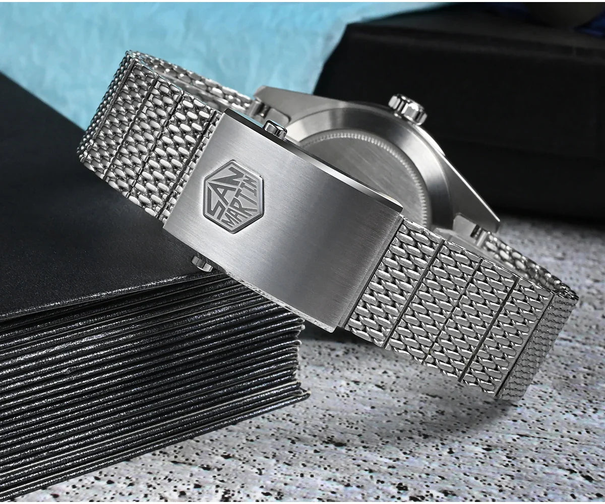 San Martin Automatic 10Bar GMT Mesh Milanese Bracelet 39mm