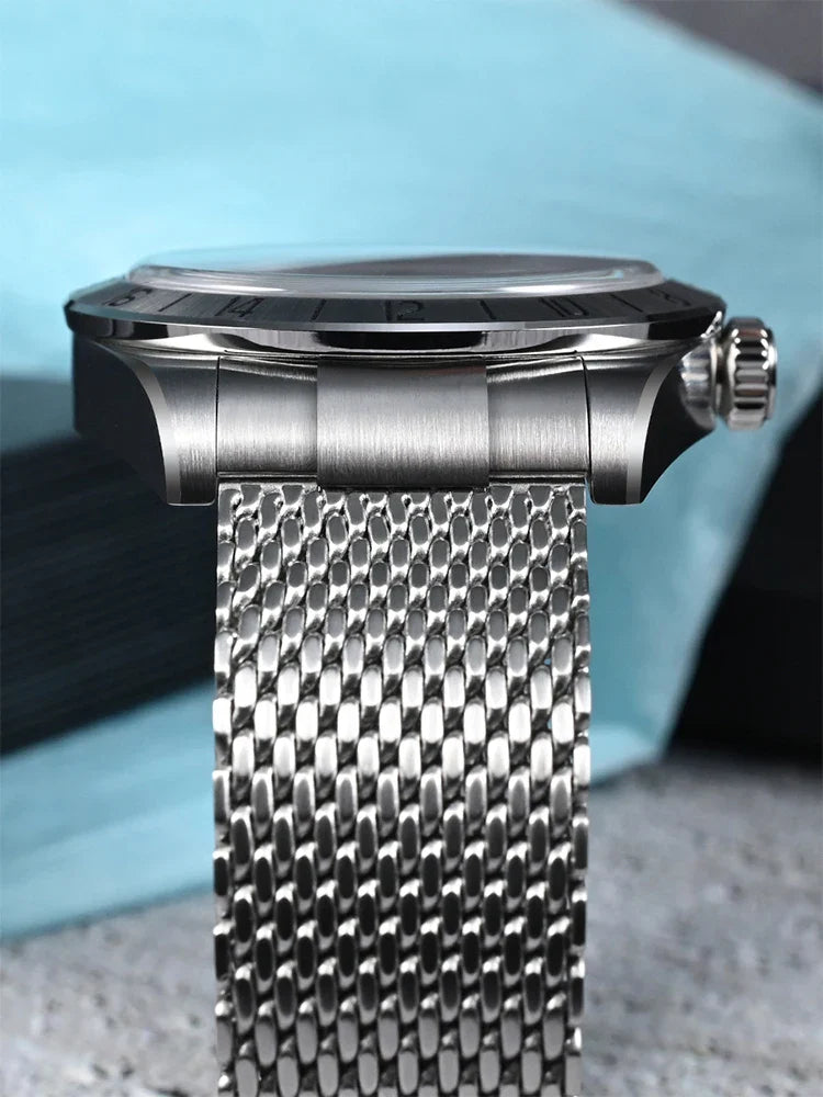 San Martin Automatic 10Bar GMT Mesh Milanese Bracelet 39mm