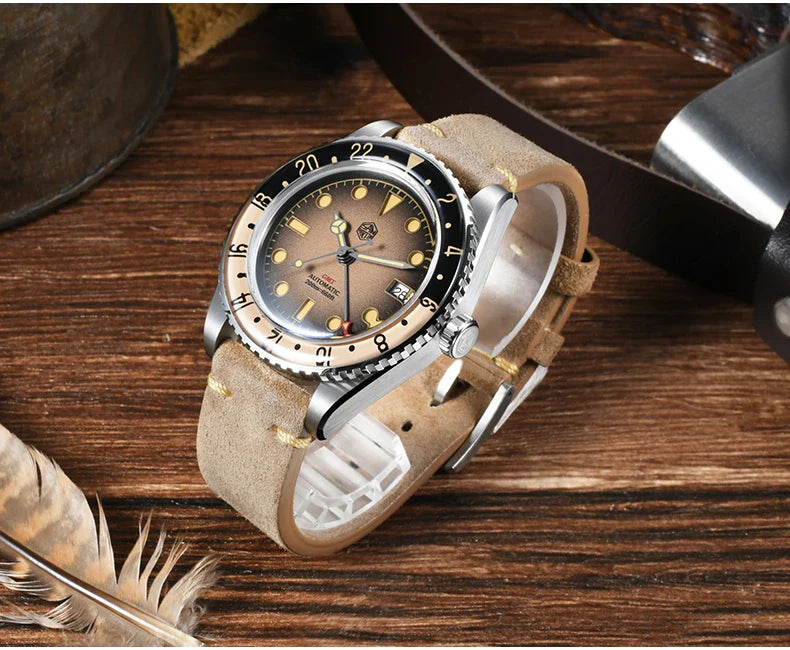 San Martin Automatic GMT 20ATM 40mm Luminous Bidirectional Sapphire Bezel