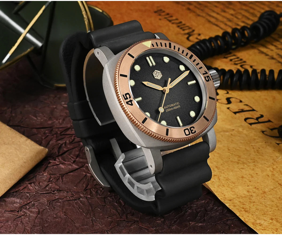 San Martin Retro Titanium Bronze Bezel Diver 200m 42mm