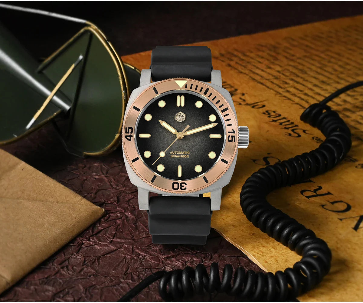 San Martin Retro Titanium Bronze Bezel Diver 200m 42mm