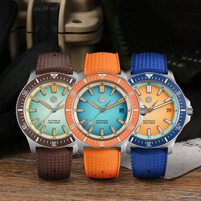 San Martin Automatic 200m Original Design Sapphire Luminous 40mm