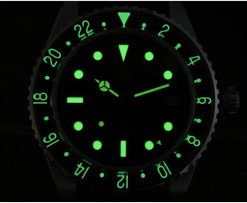 San Martin Automatic GMT 20ATM 40mm Luminous Bidirectional Sapphire Bezel