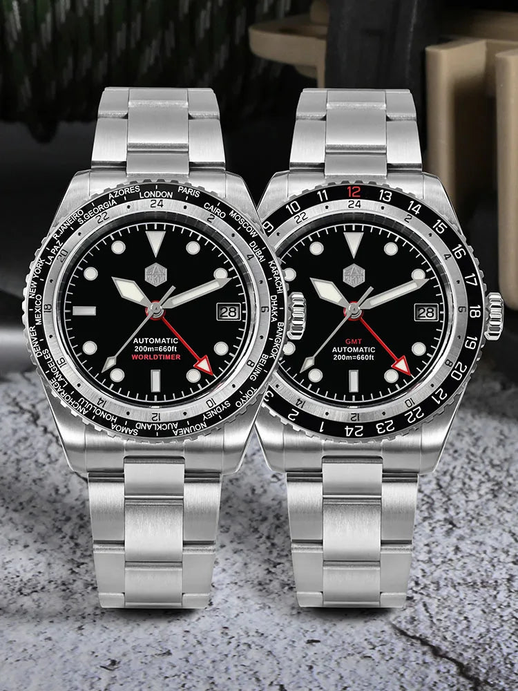 San Martin Diving Automatic/Mechanical Sapphire 200m GMT