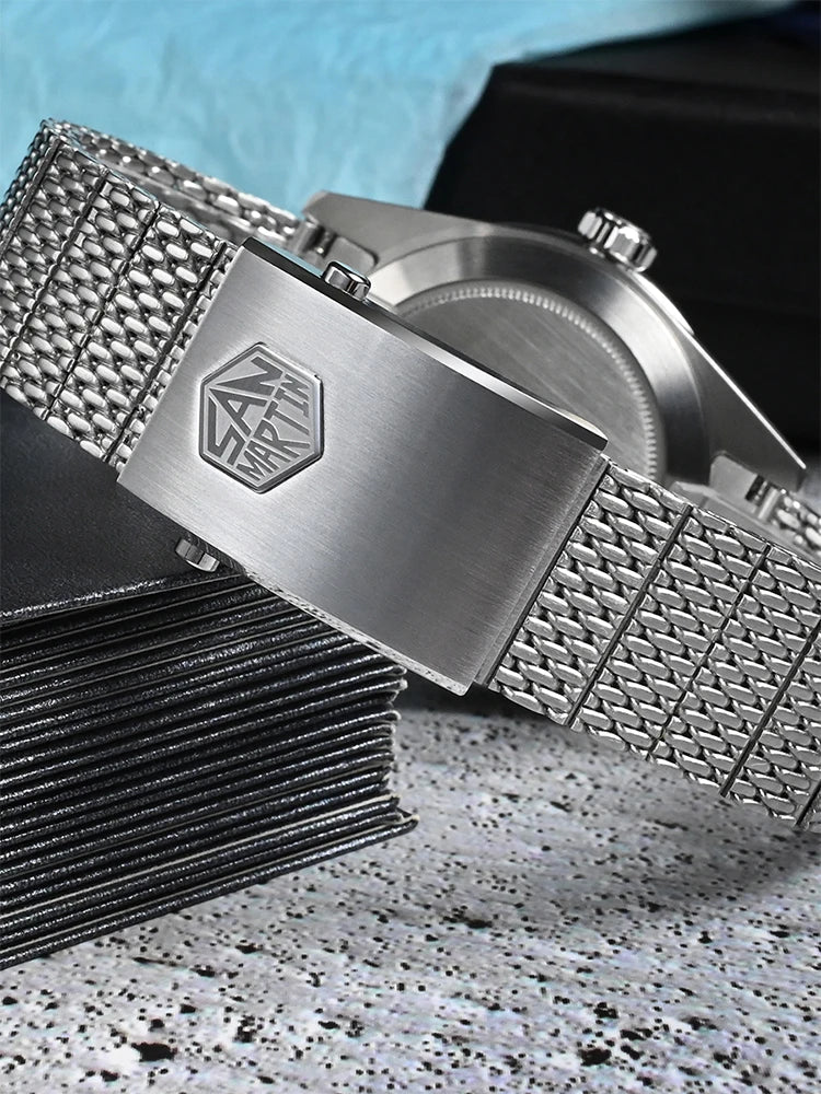 San Martin Automatic 10Bar GMT Mesh Milanese Bracelet 39mm