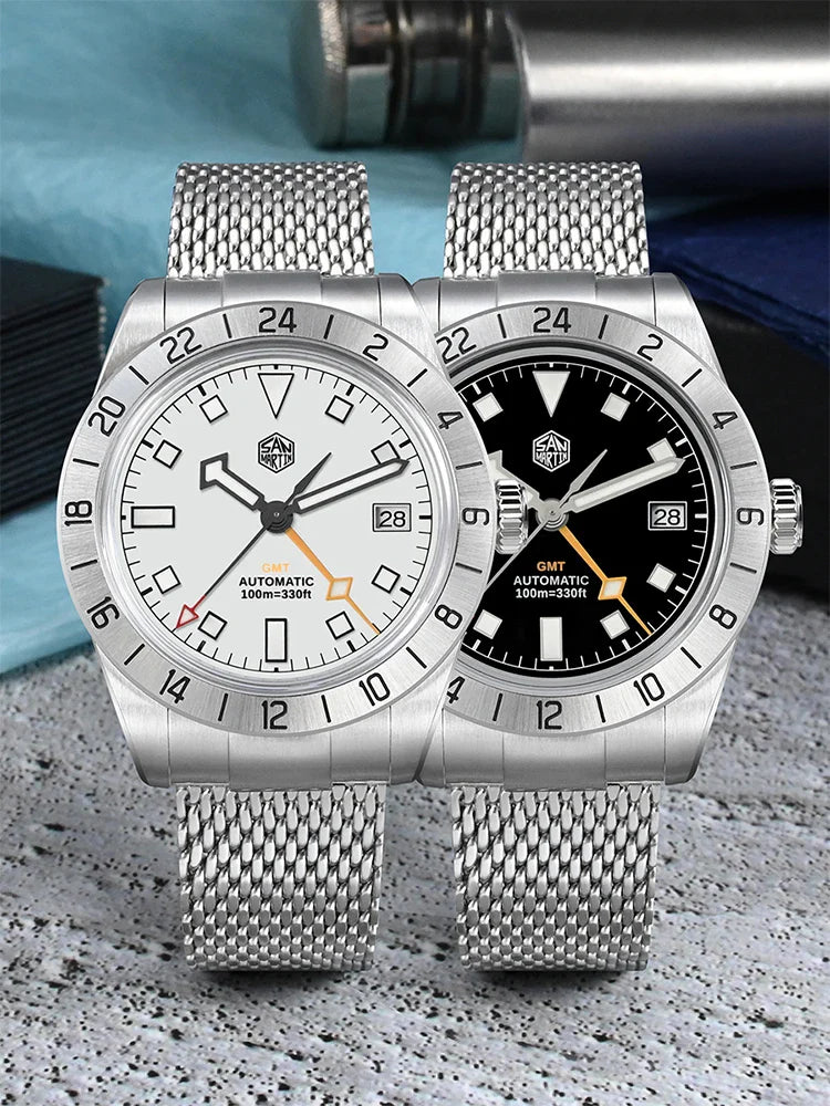 San Martin Automatic 10Bar GMT Mesh Milanese Bracelet 39mm