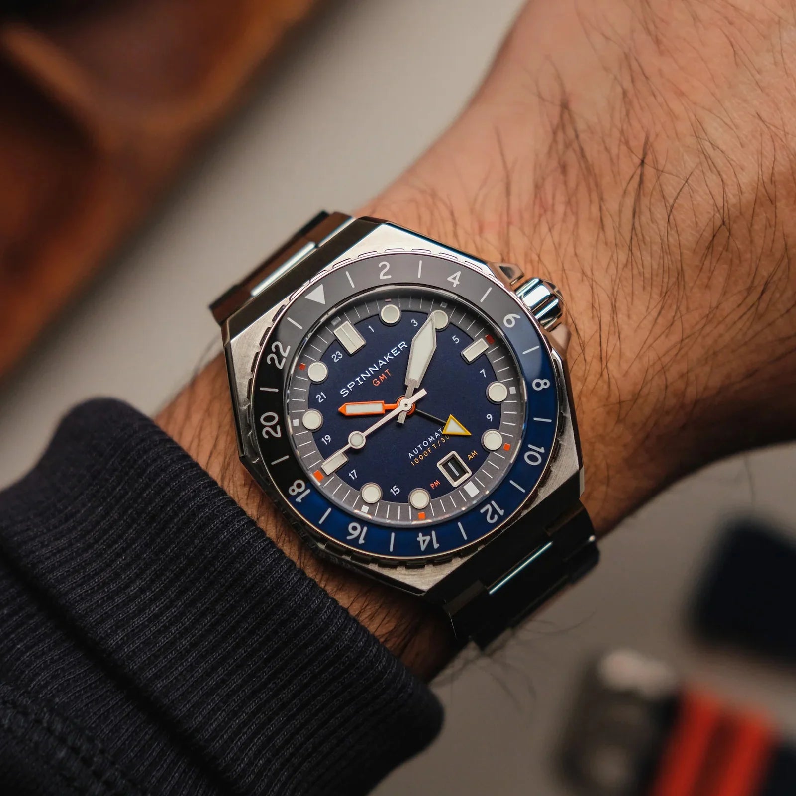 Dumas GMT Automatic Navy Black 44mm SP-5119-22 Spinnaker