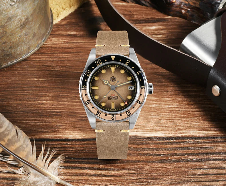 San Martin Automatic GMT 20ATM 40mm Luminous Bidirectional Sapphire Bezel
