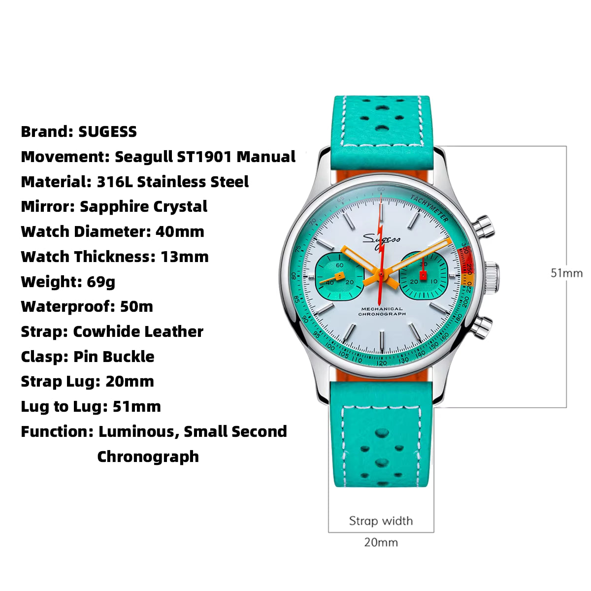 Sugess ST19 Swanic Chronograph
