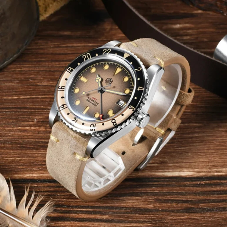 San Martin Automatic GMT 20ATM 40mm Luminous Bidirectional Sapphire Bezel