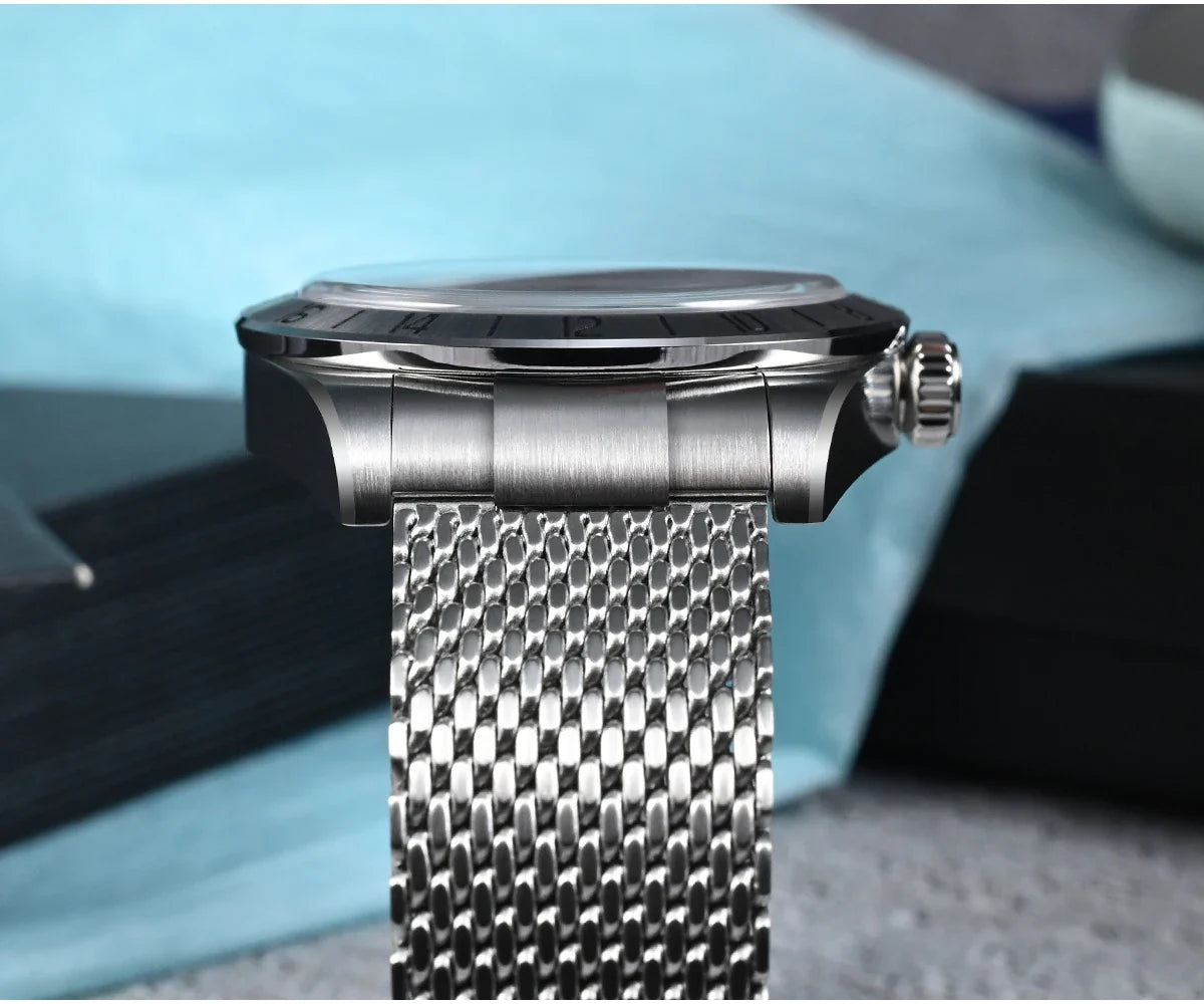 San Martin Automatic 10Bar GMT Mesh Milanese Bracelet 39mm