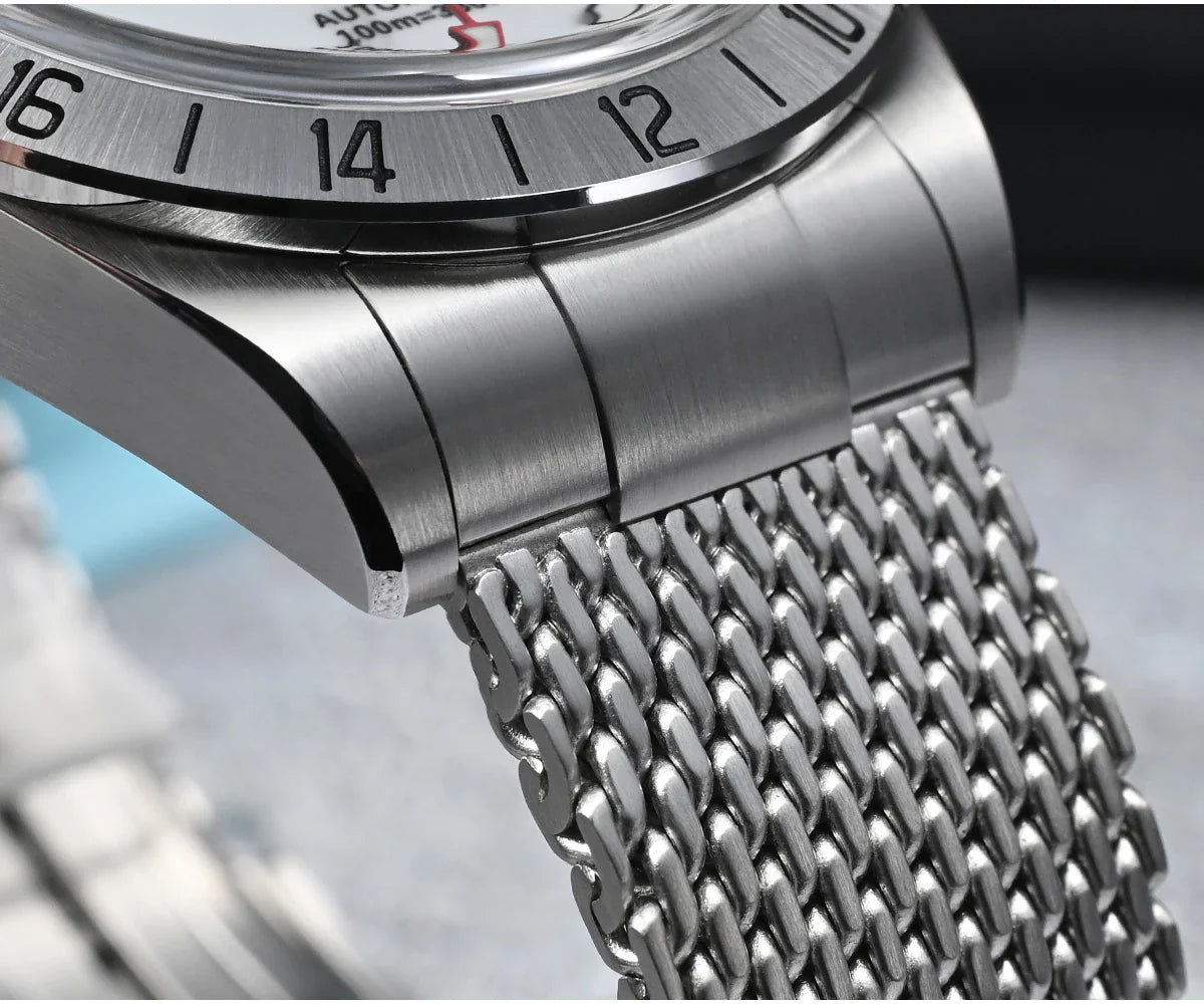 San Martin Automatic 10Bar GMT Mesh Milanese Bracelet 39mm
