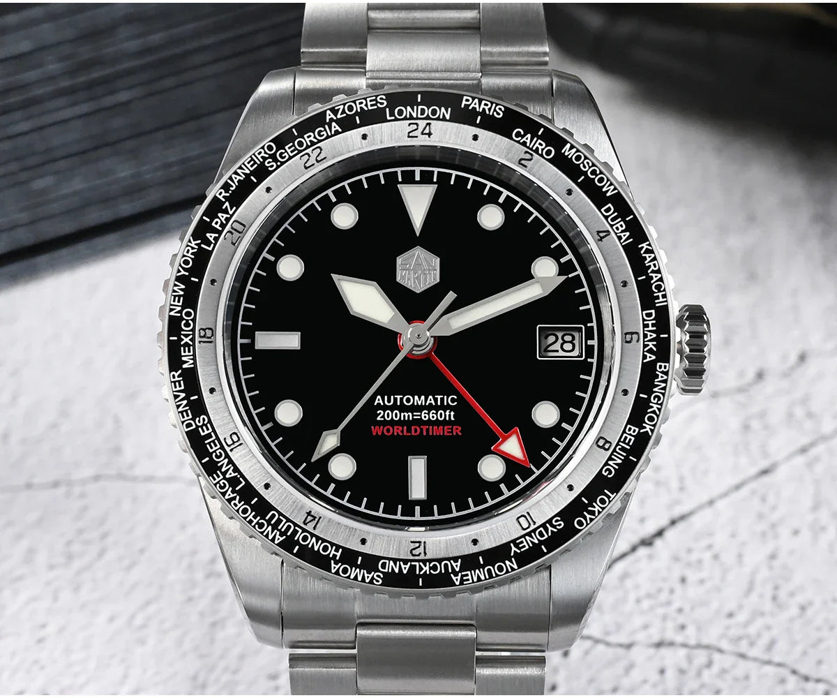 San Martin Diving Automatic/Mechanical Sapphire 200m GMT