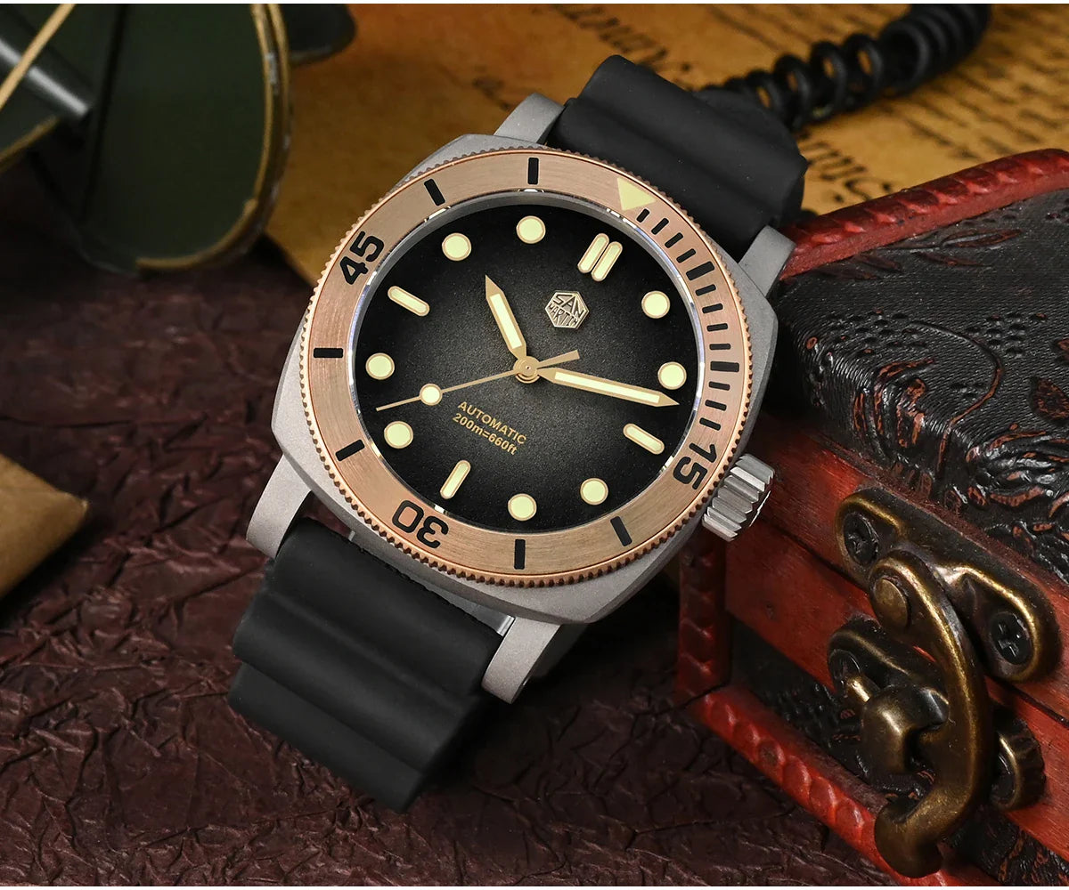 San Martin Retro Titanium Bronze Bezel Diver 200m 42mm