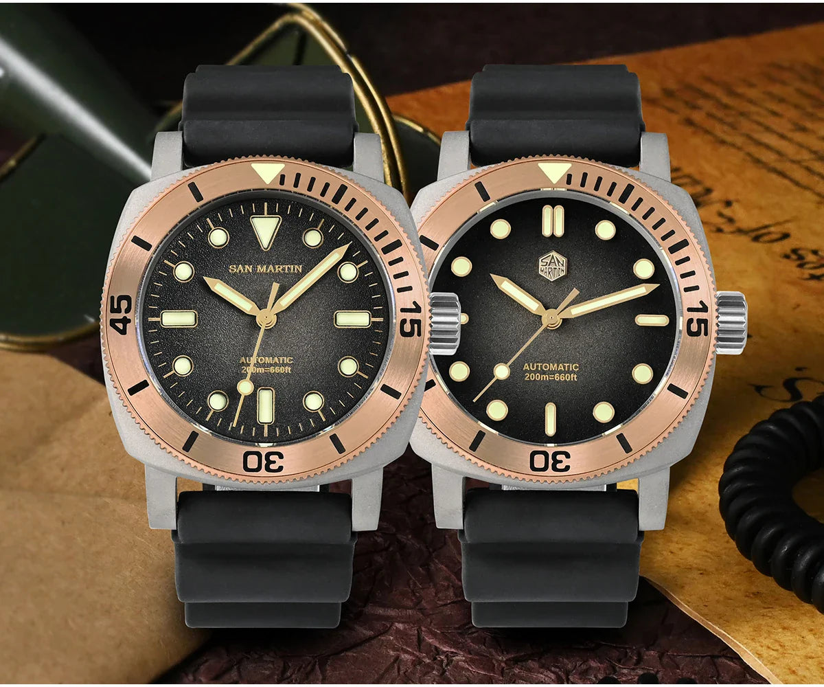 San Martin Retro Titanium Bronze Bezel Diver 200m 42mm