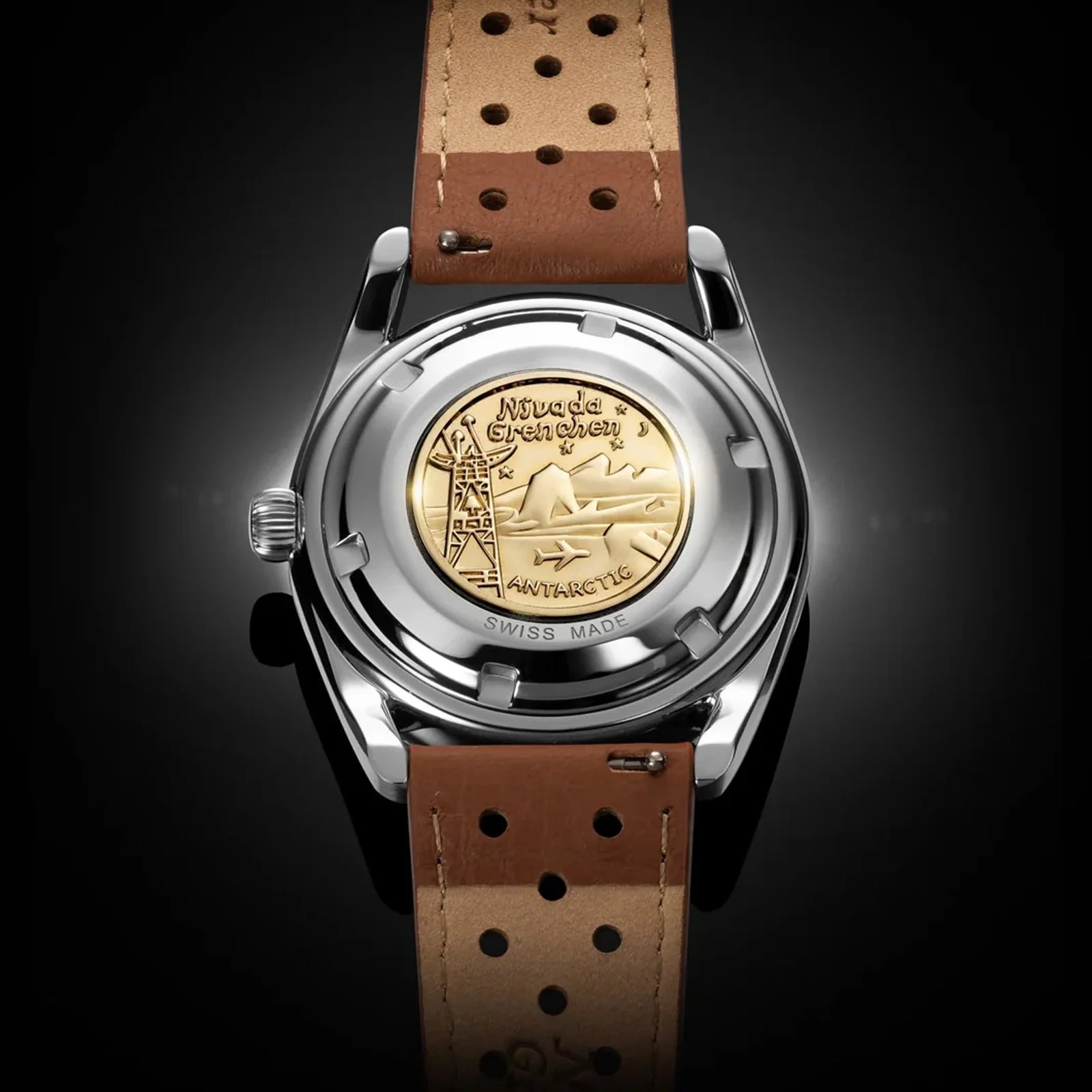 Super Antarctic 3.6.9 Brown No Vintage Effect - White Luminous - 38mm 32040A Nivada Grenchen