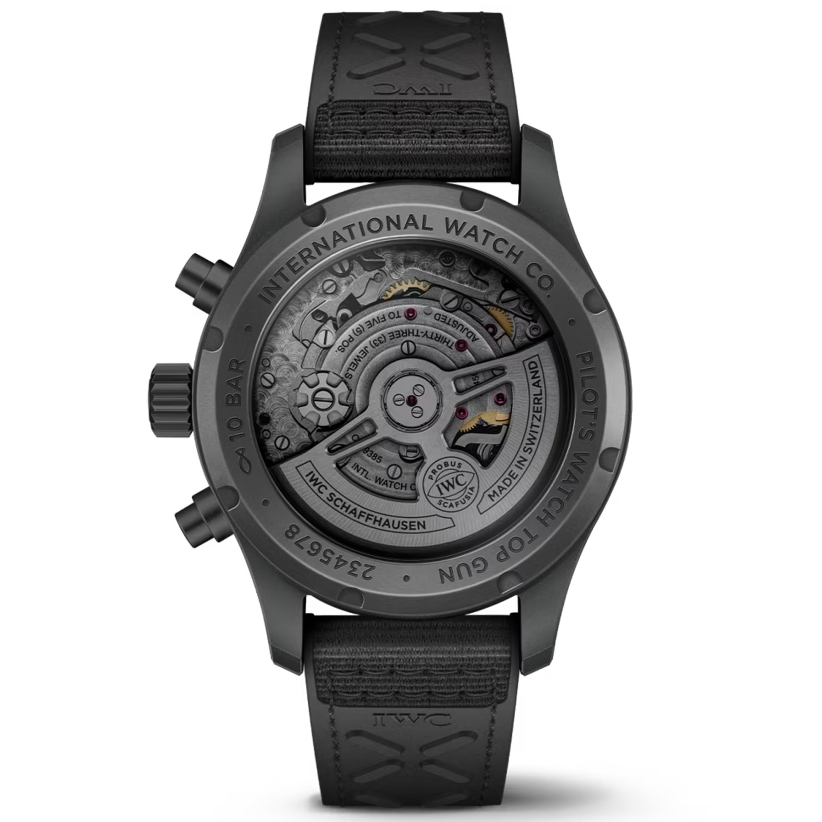 Black watch with visible brand name on a white background