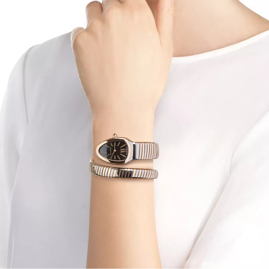 Bvlgari Serpenti Tubogas 102123 Sp35Bspg.1T Quartz 18Kt Rose Gold 35Mm Ladies Watch