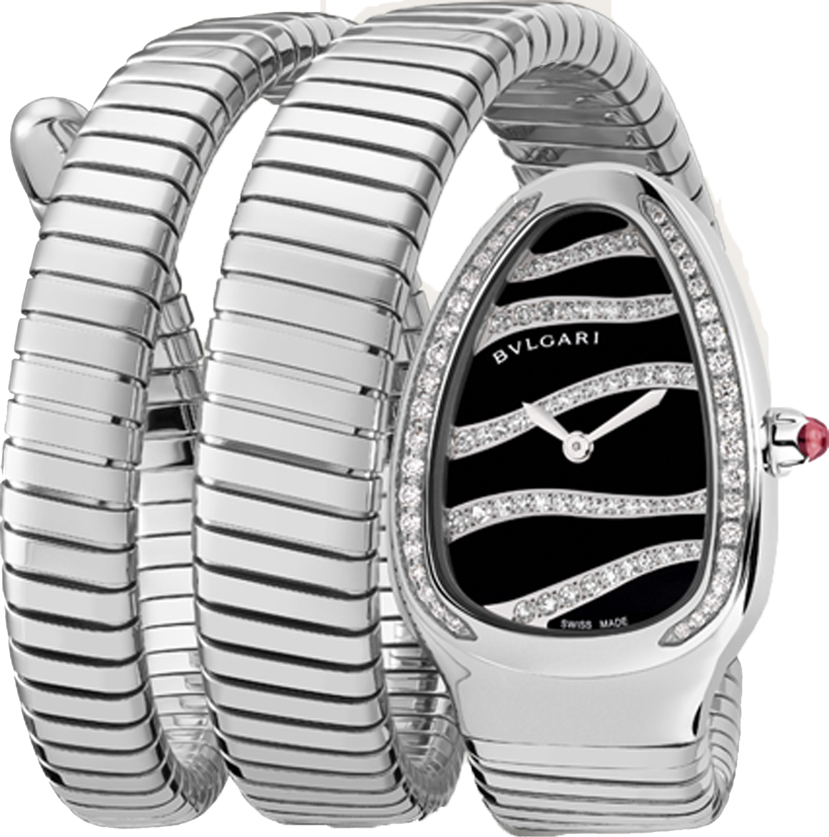 Bvlgari Serpenti Tubogas Stainless Steel 35Mm Ladies Watch Ref. 102441 Sp35Bdsds.2T