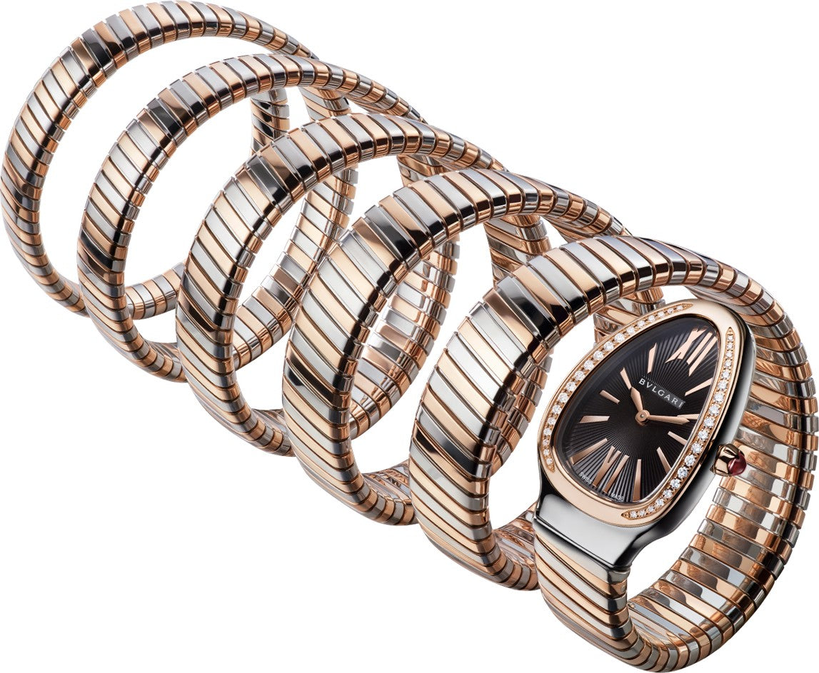 Bvlgari Serpenti Tubogas Stainless Steel &Amp; 18Kt Rose Gold 35Mm Ladies Watch