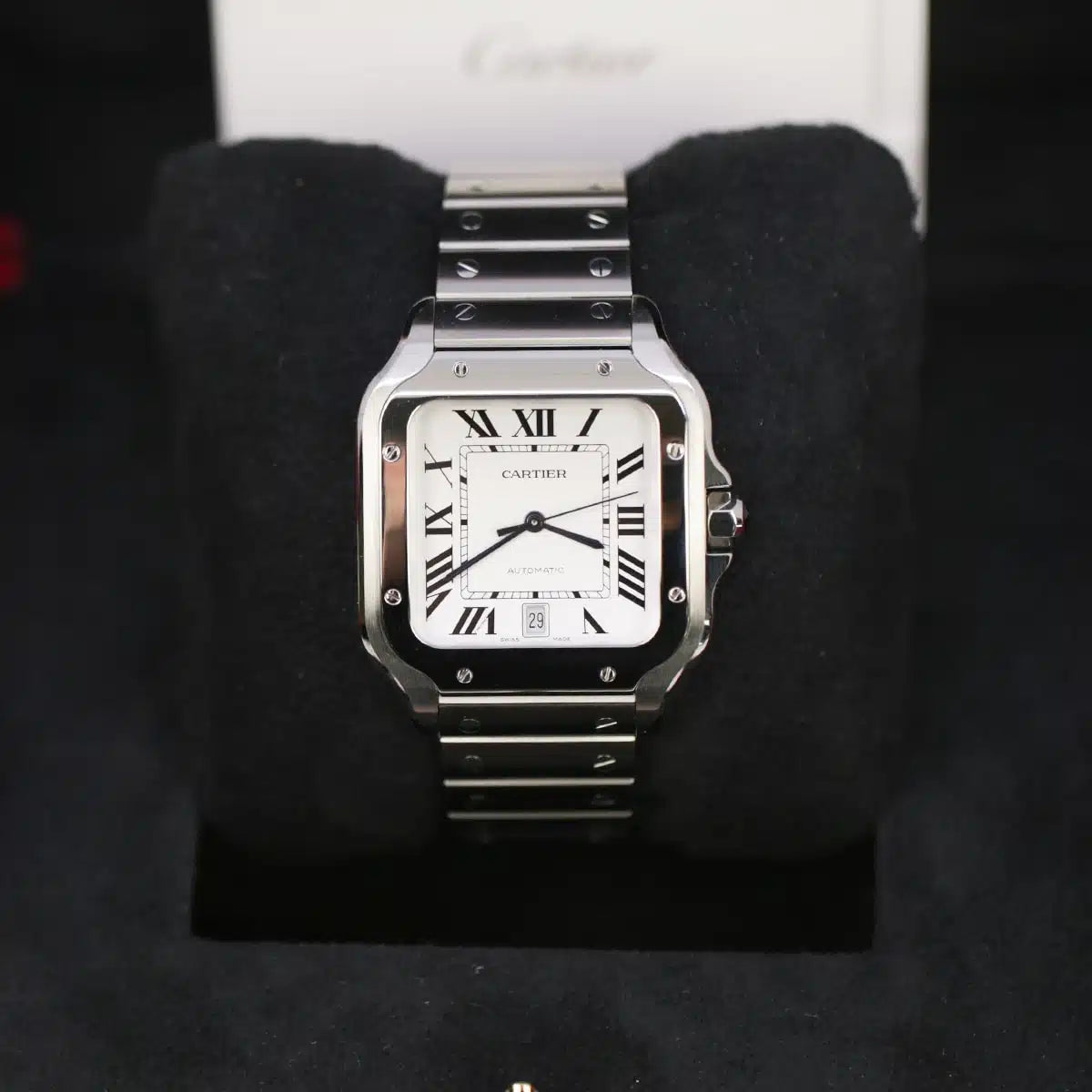 Cartier Santos Wssa0018 Silvered Opaline Dial 39.8Mm Stainless Steel Men’S Watch