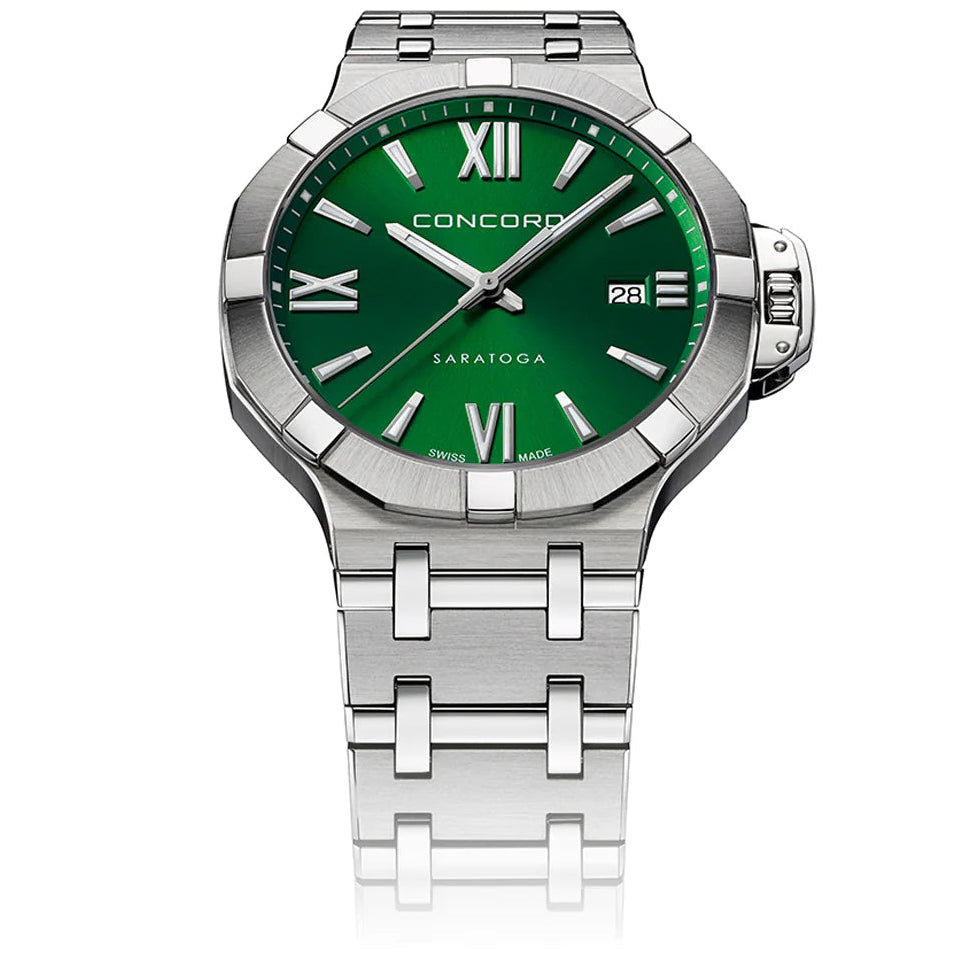 CONCORD MENS WATCH SILVER TONE CASE QUARTZ