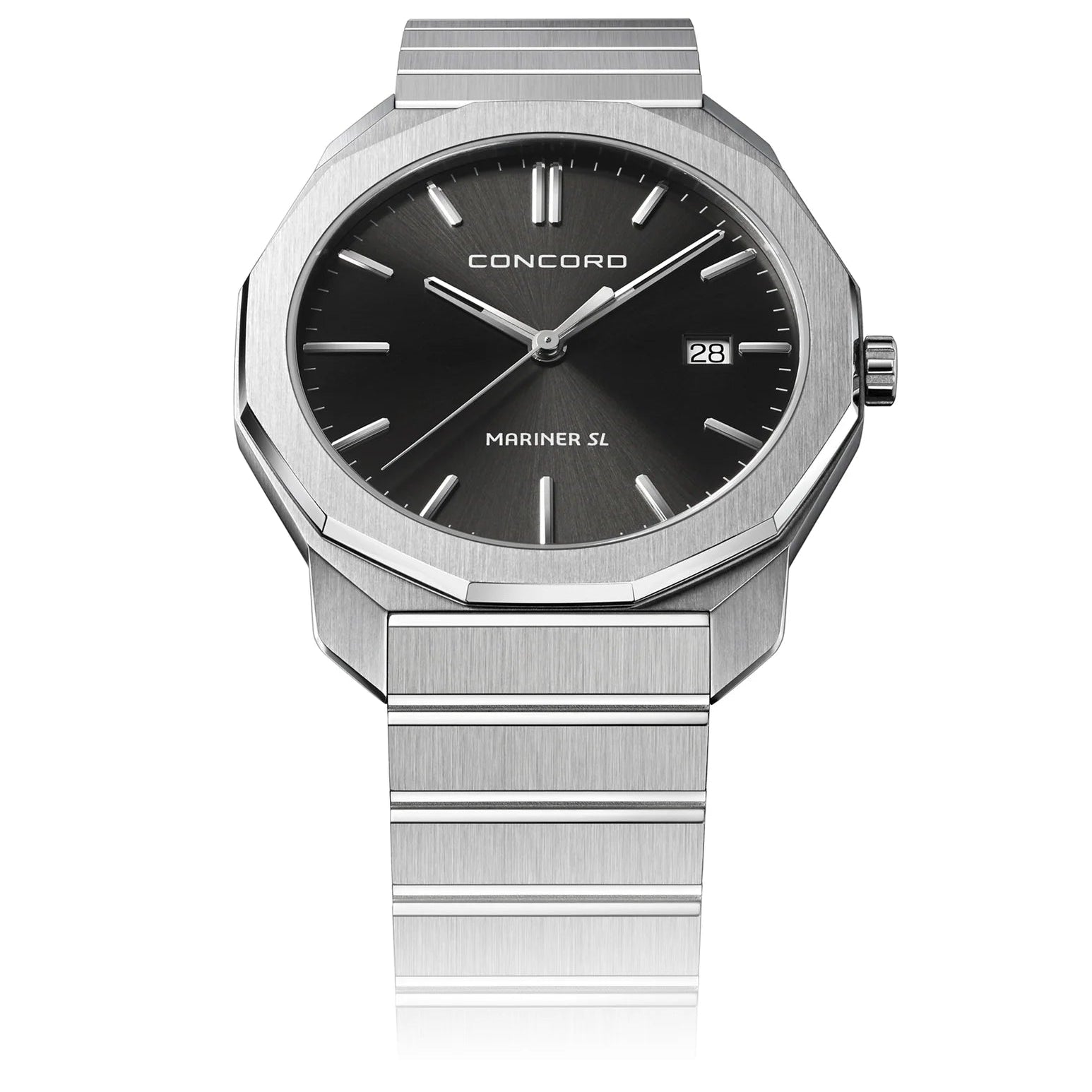 CONCORD MENS WATCH SILVER TONE CASE QUARTZ