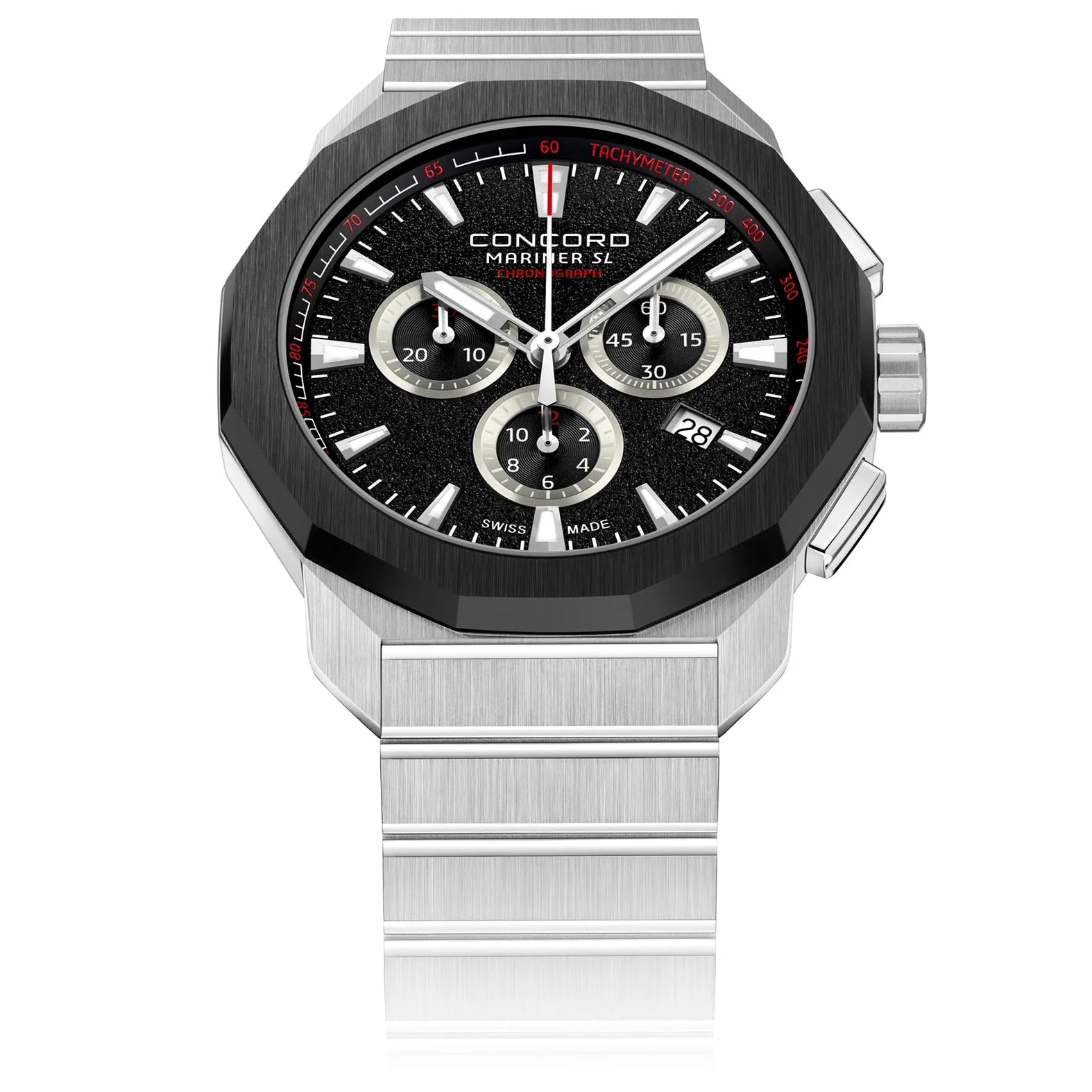 CONCORD MENS WATCH SILVER TONE CASE QUARTZ