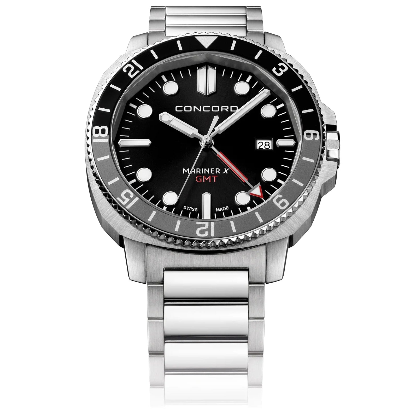 CONCORD MENS WATCH SILVER TONE CASE QUARTZ