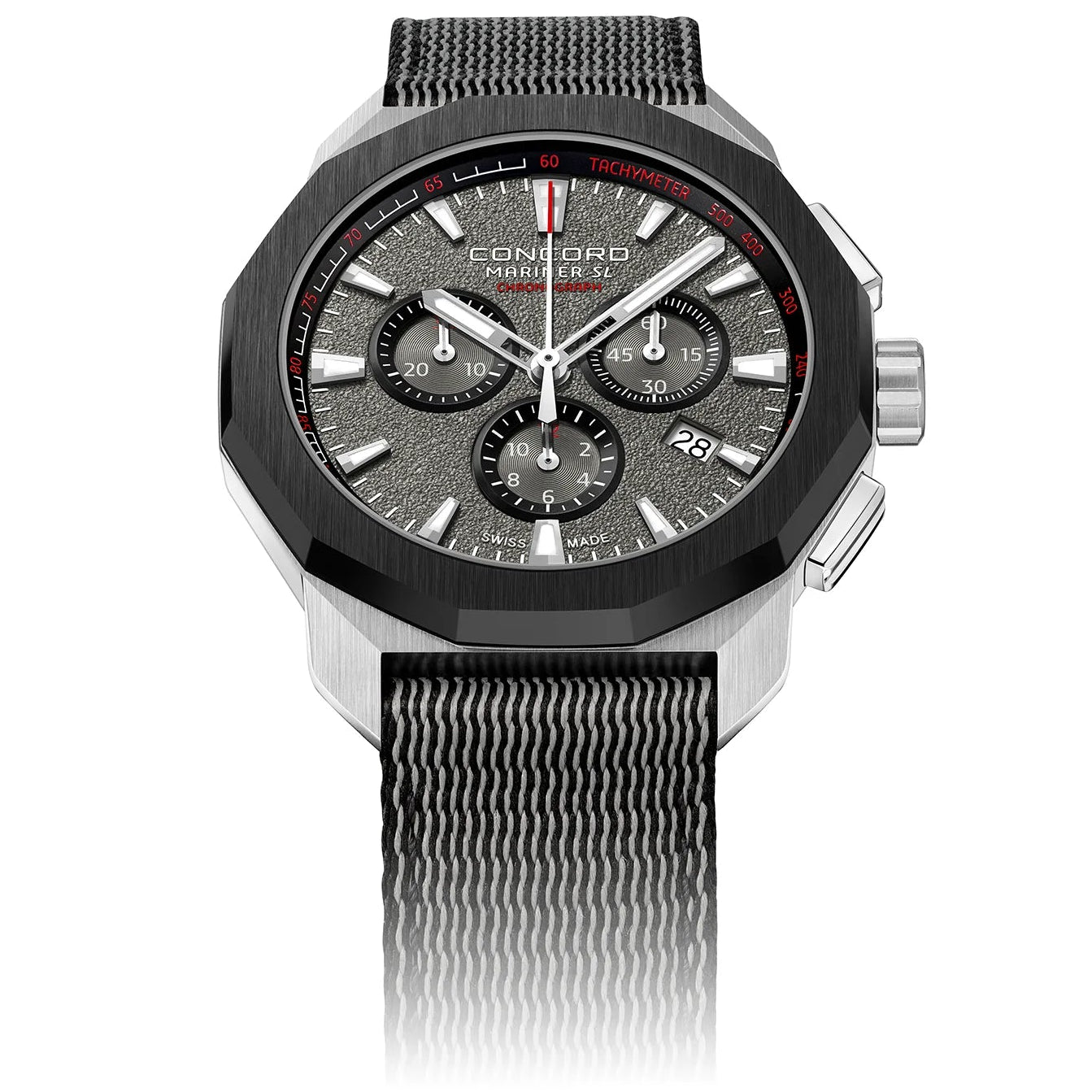 CONCORD MEN'S SILVER TONE CASE GREY DIAL QUARTZ WATCH