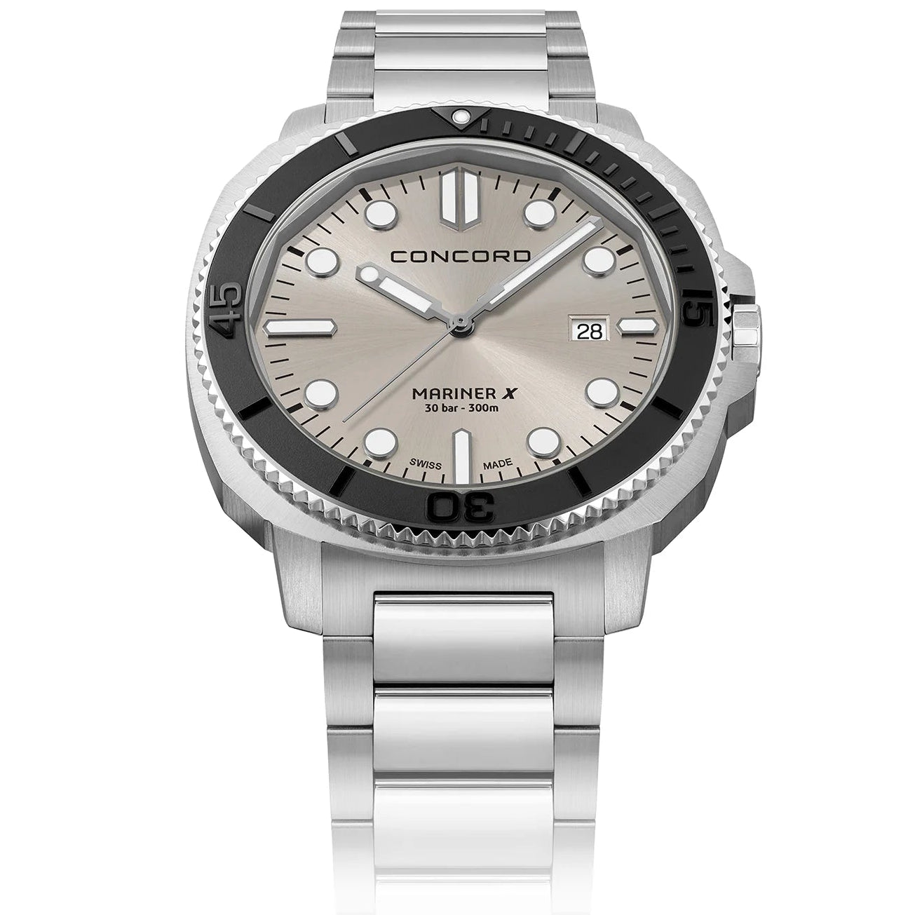 CONCORD MEN'S SILVER TONE CASE SILVER DIAL QUARTZ WATCH