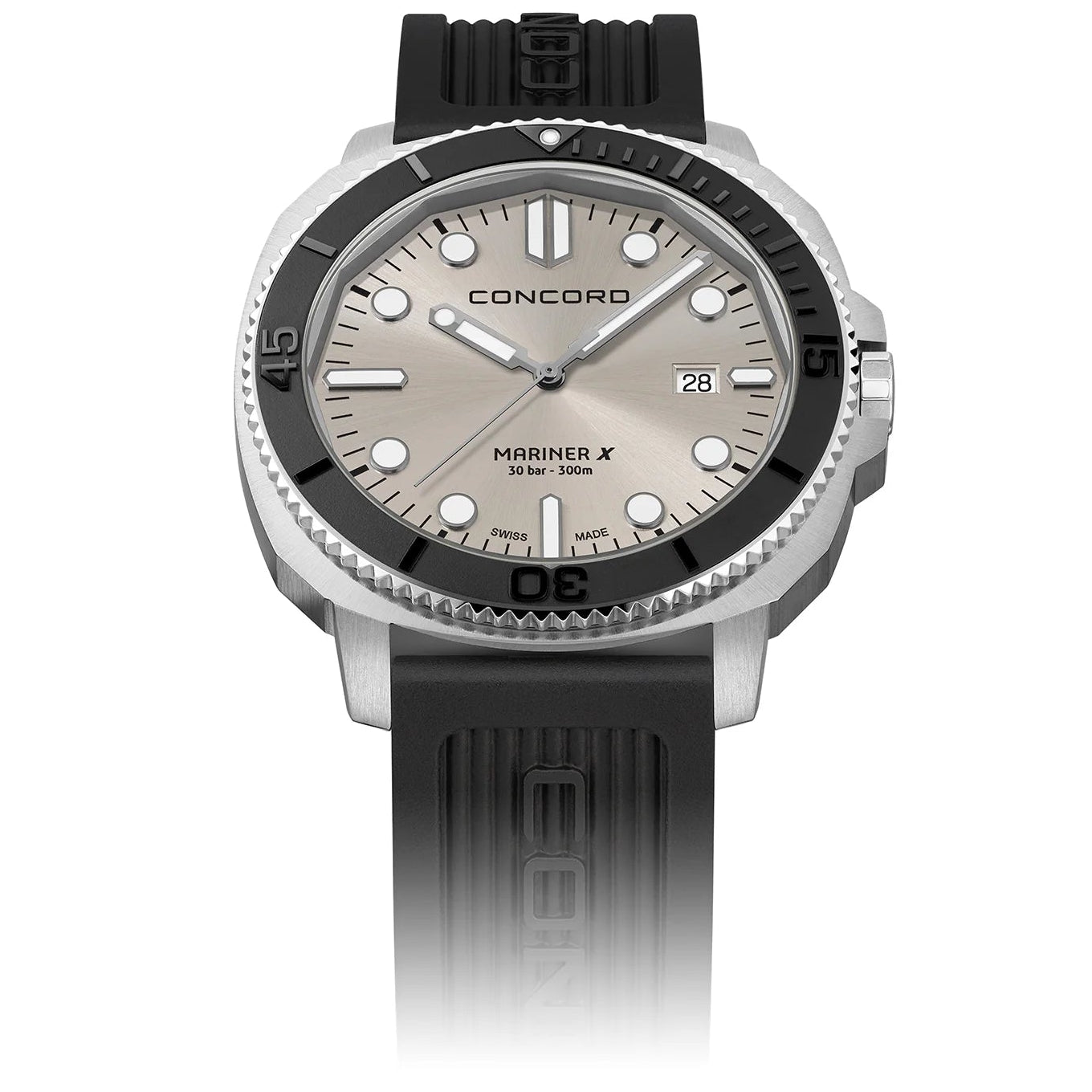 CONCORD MEN'S SILVER TONE CASE SILVER DIAL QUARTZ WATCH