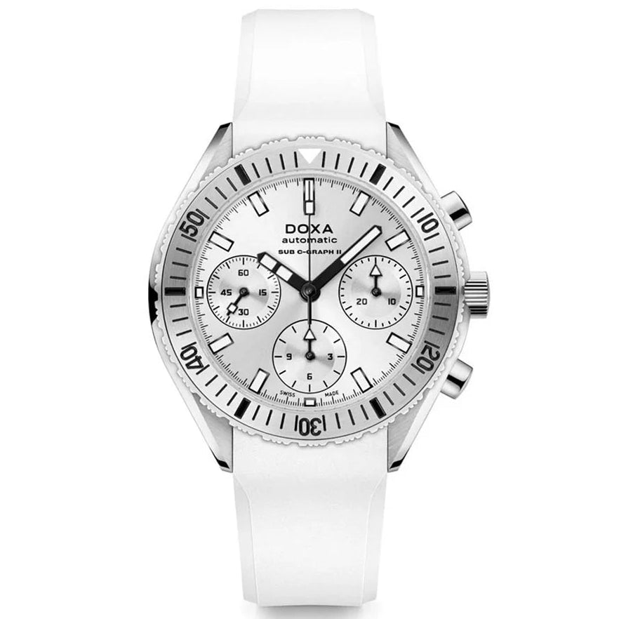 DOXA MEN'S SILVER TONE CASE SILVER DIAL AUTOMATIC WATCH