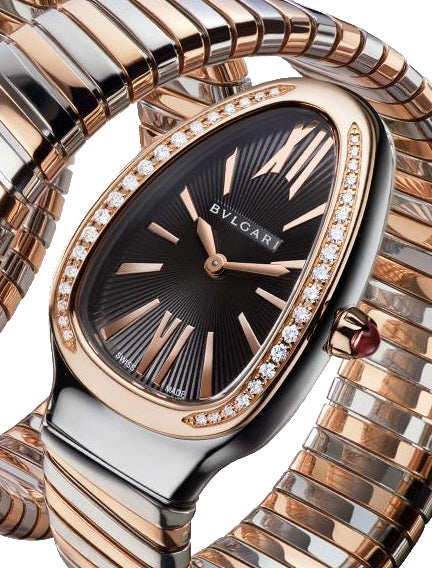 Bvlgari Serpenti Tubogas Stainless Steel &Amp; 18Kt Rose Gold 35Mm Ladies Watch