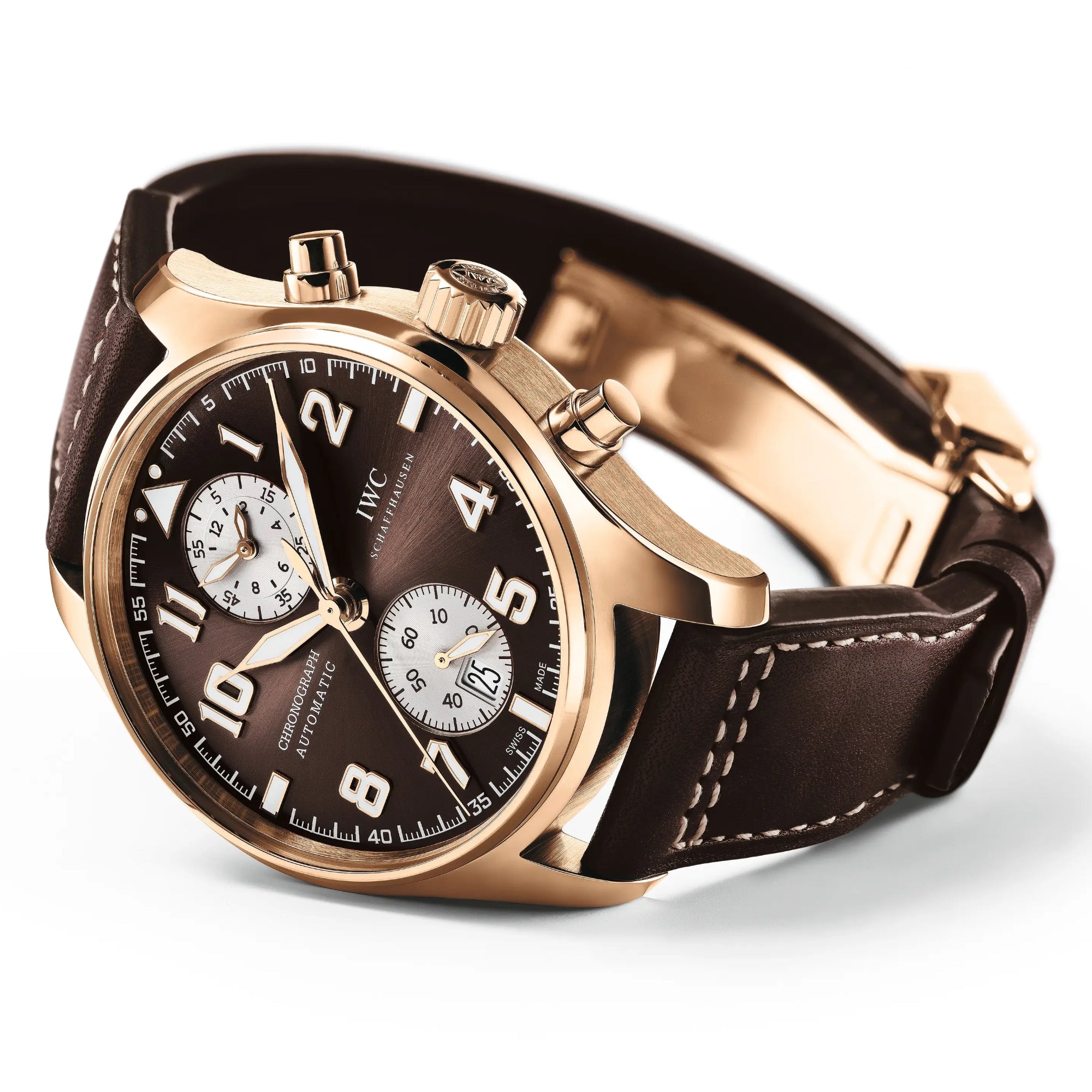 IWC Pilot’s Chronograph Antoine De Saint Exupery IW387805 Rose Gold Automatic Brown Dial