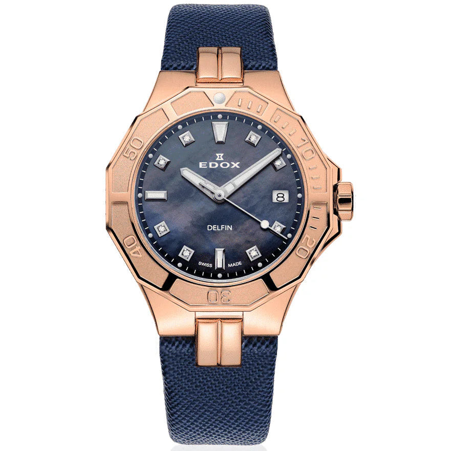 EDOX WOMEN'S DELFIN DIVER QUARTZ WATCH