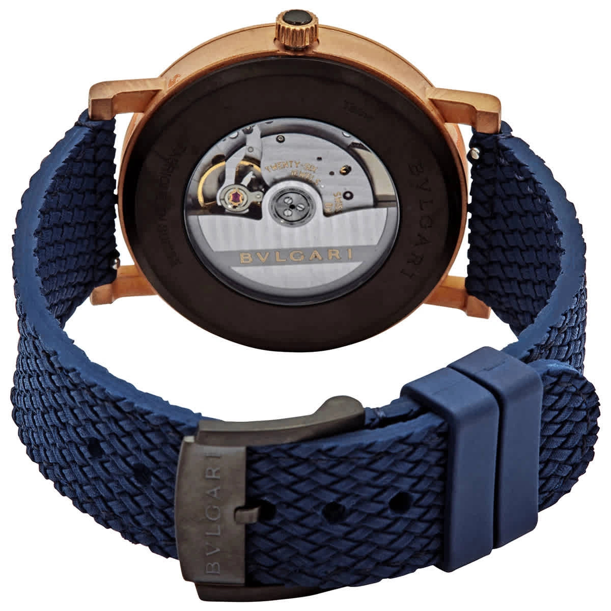 ساعة بولغاري أوتوماتيكية للرجال بمينا أزرق