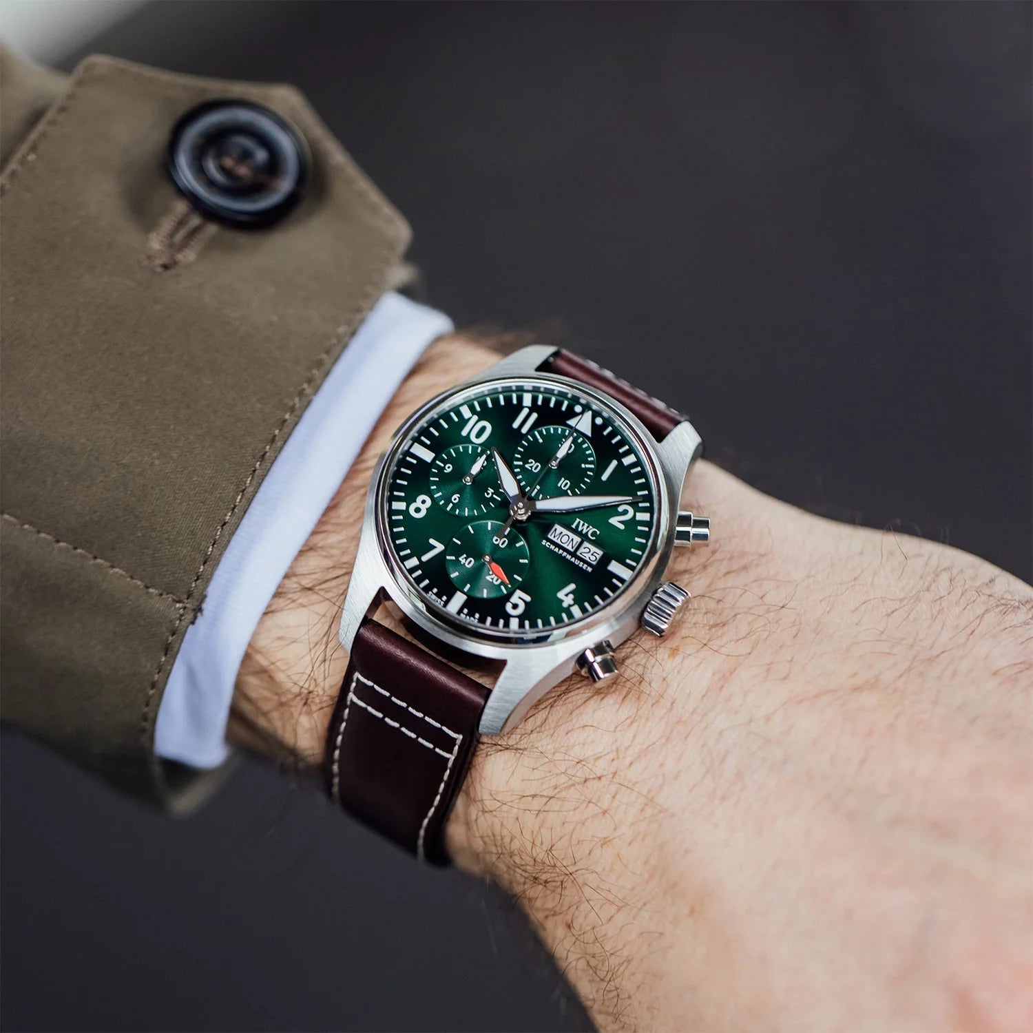 IWC Pilot Chronograph REF IW388103 41 Automatic Green Dial
