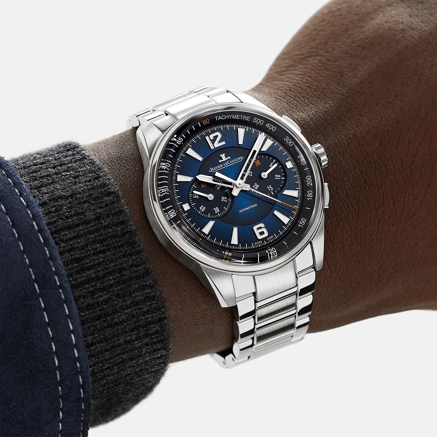 Polaris 42 mm Automatic Steel Chronograph Watch Two straps included Jaeger-LeCoultre
