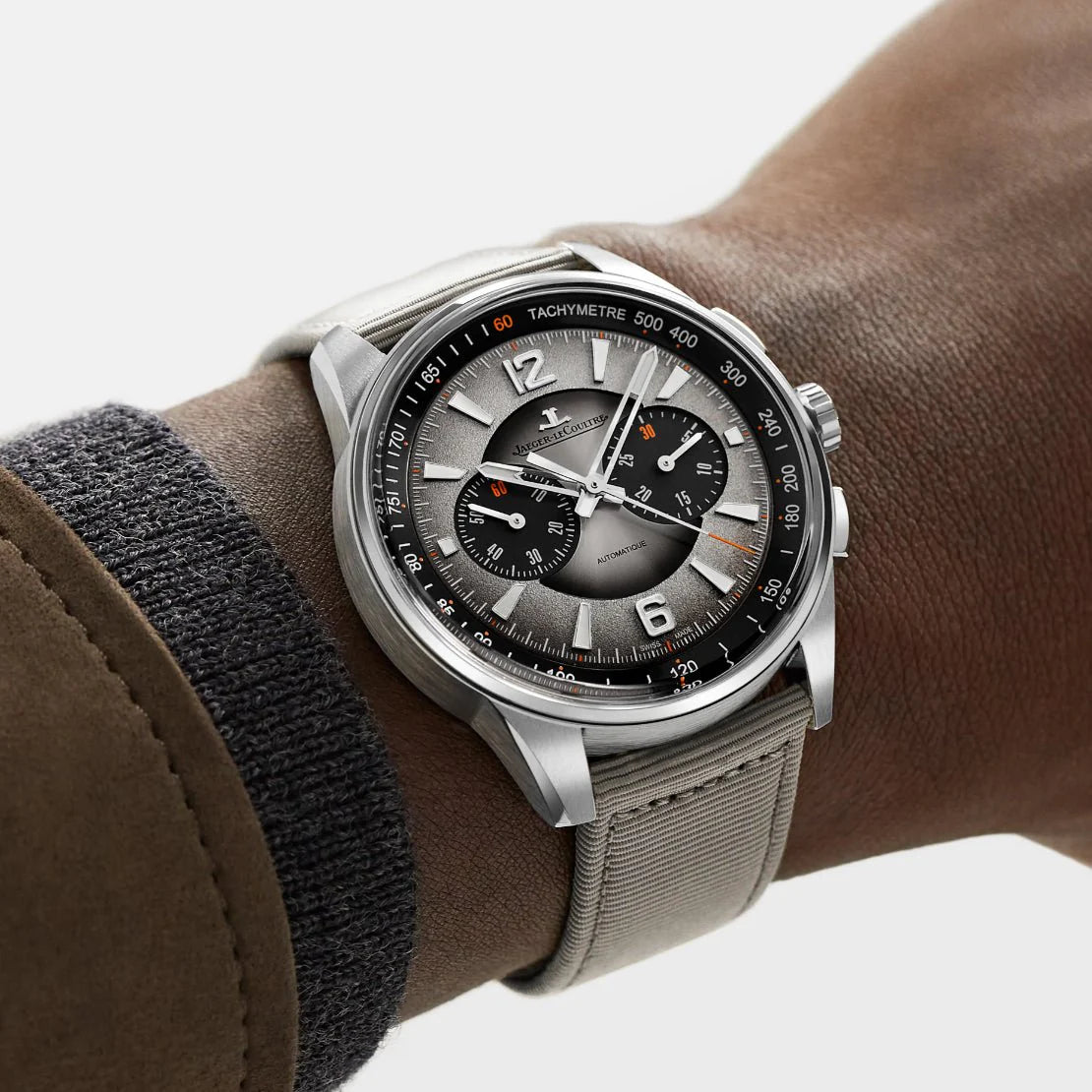 Polaris 42 mm Automatic Steel Chronograph Watch Two straps included Jaeger-LeCoultre