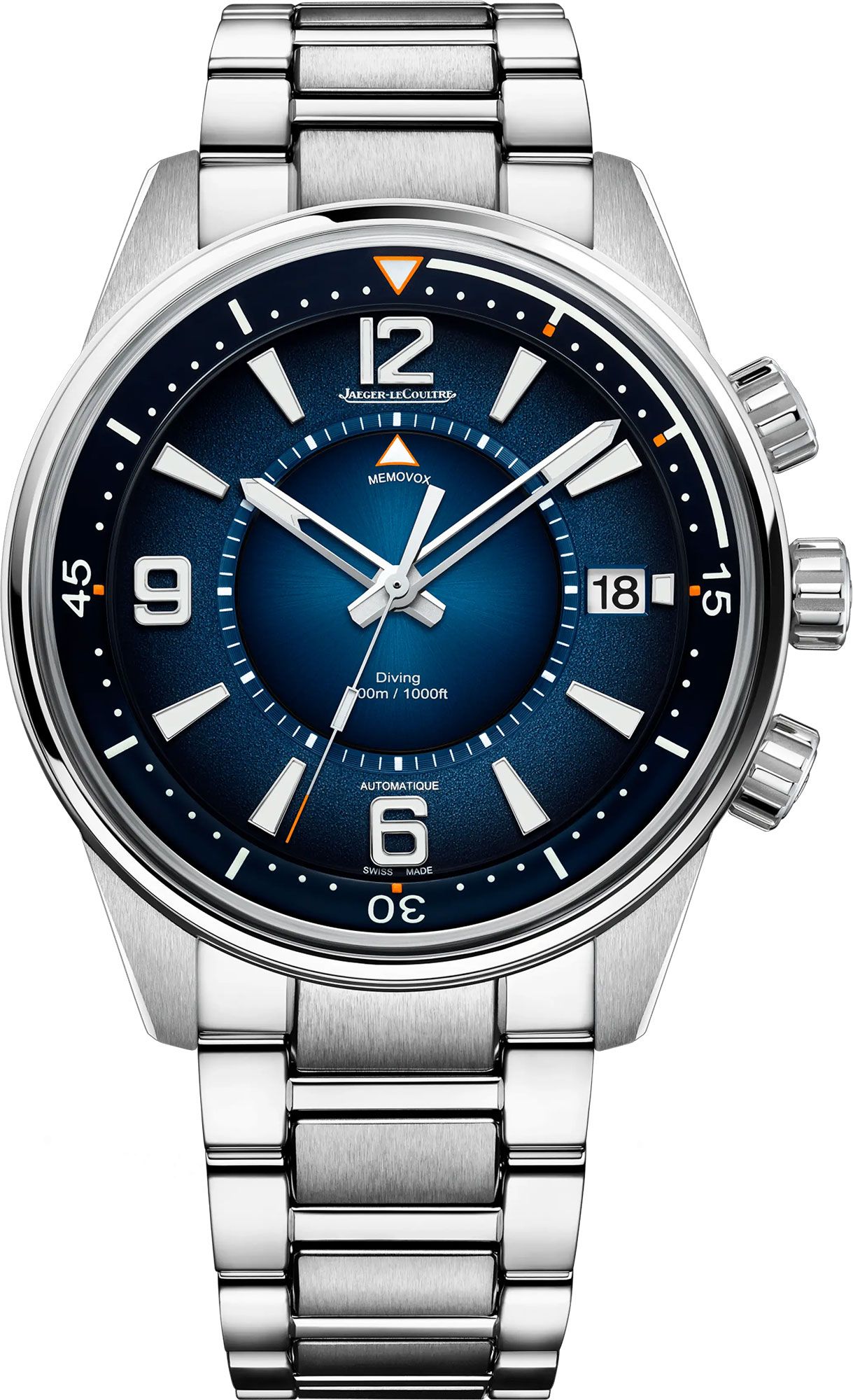 Polaris 42 mm Automatic Steel Memovox Watch Two straps included Jaeger-LeCoultre