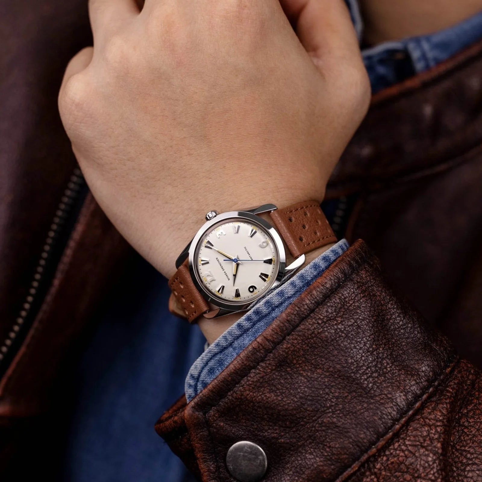 Antarctic Eggshell Beige Luminova - 38mm 32080A Nivada Grenchen
