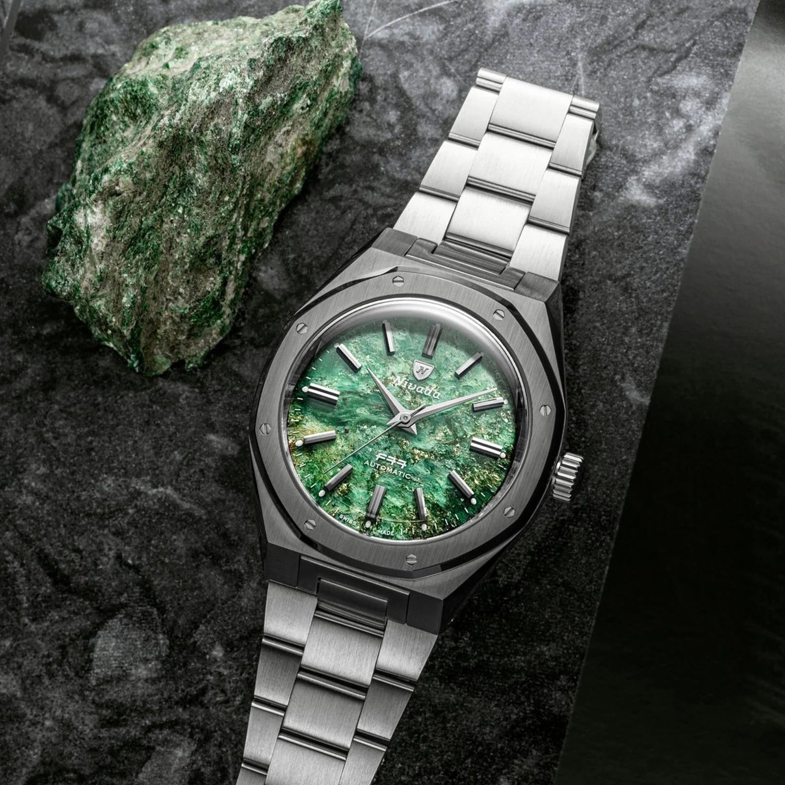 F77 SST Green Aventurine MK2 - 38mm 68053A Nivada Grenchen