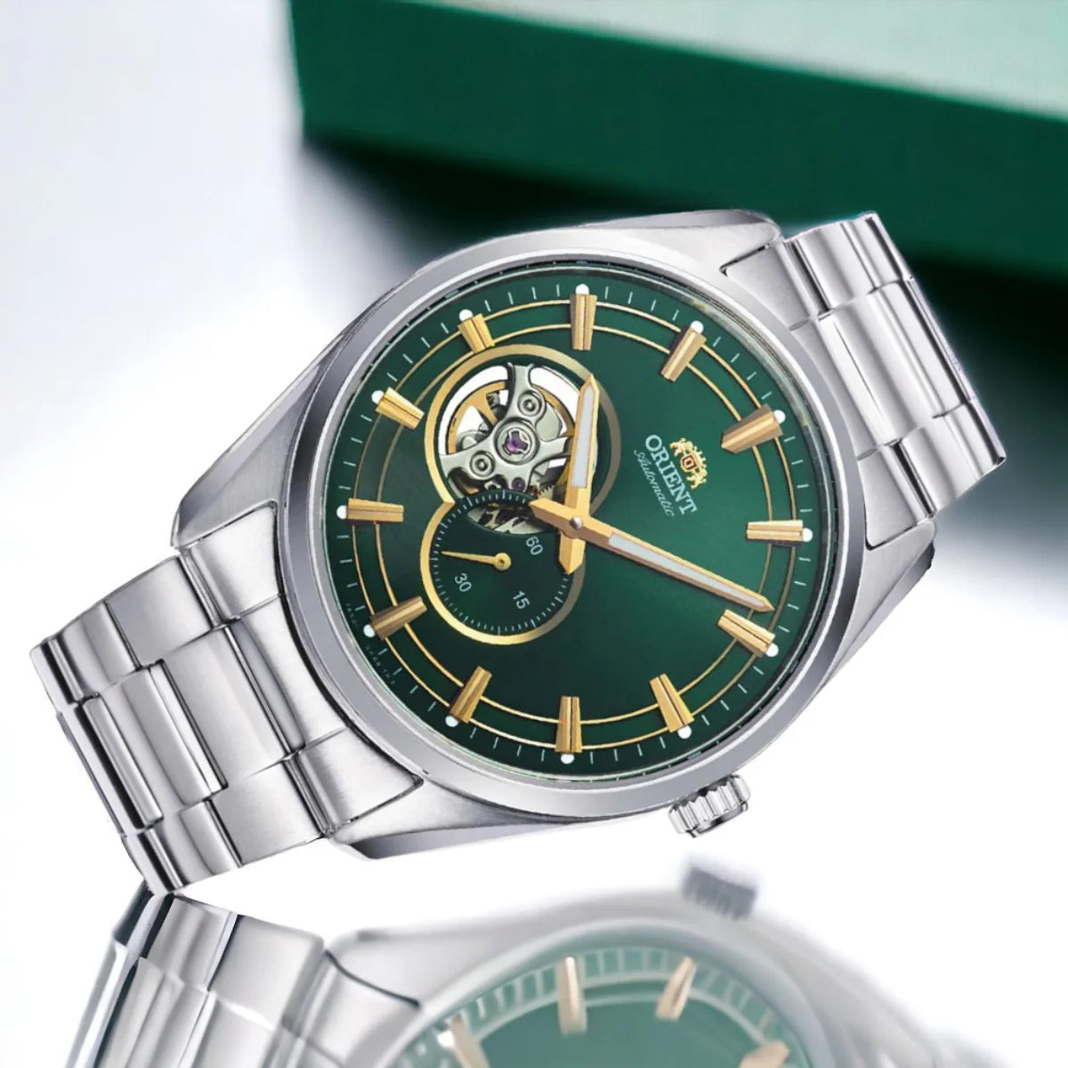 ORIENT MEN'S CONTEMPORARY AUTOMATIC SEMI-SKELETON WATCH