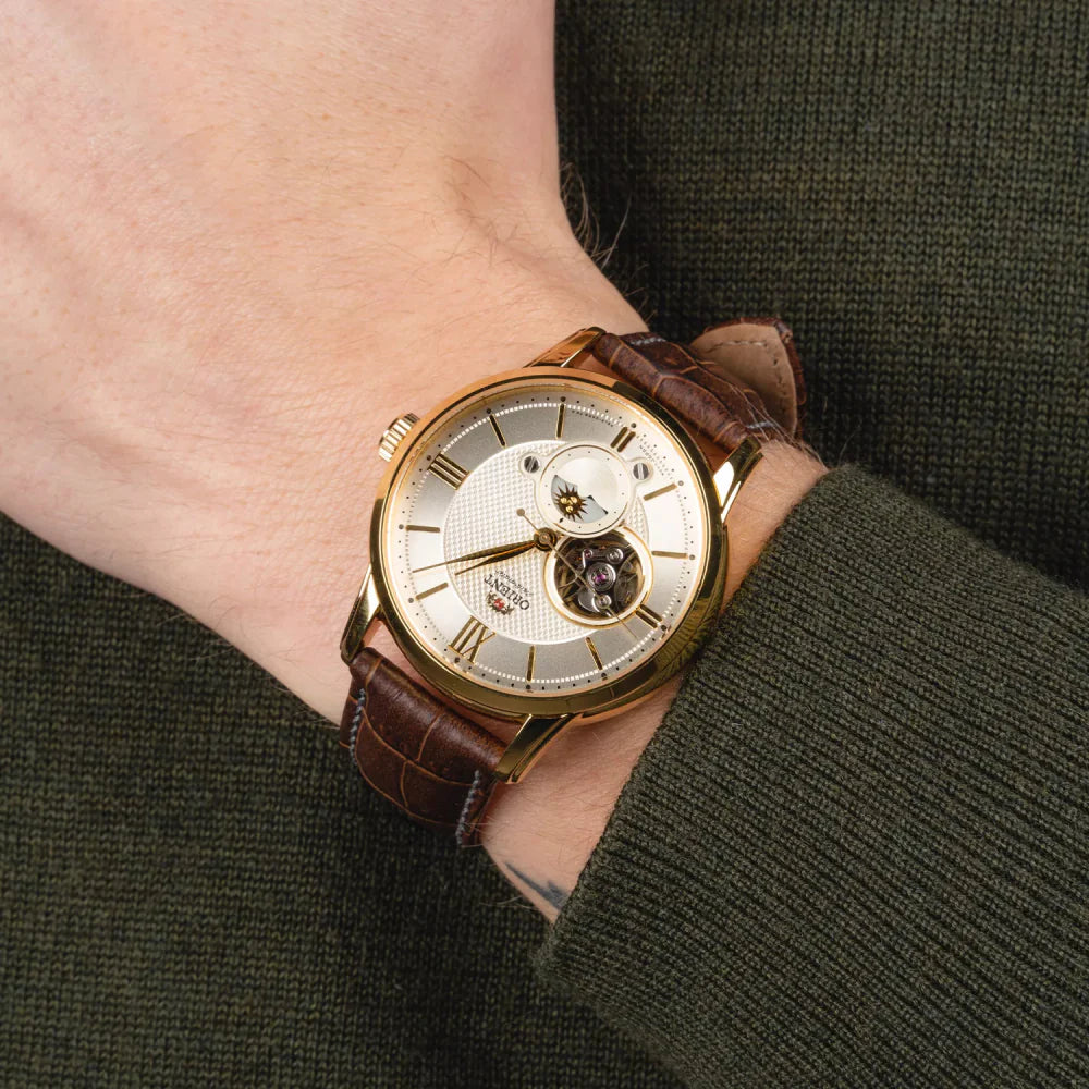 ORIENT MEN'S CLASSIC AUTOMATIC SUN AND MOON OPEN HEART 2021 WATCH