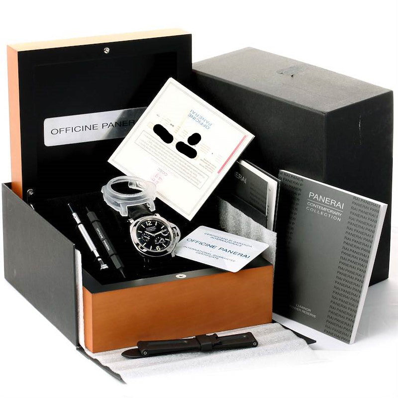 Panerai watch set with watch, pen, and documents in a branded box
