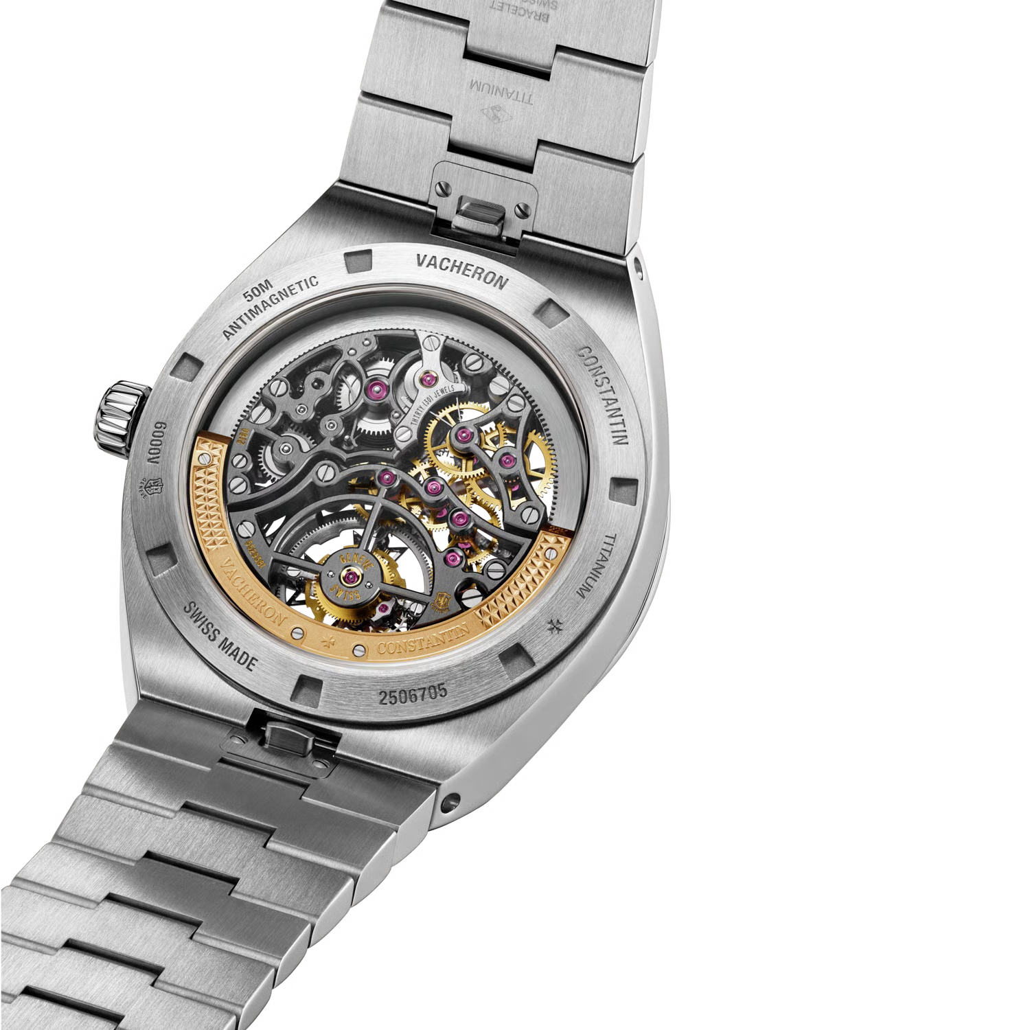 Vacheron Constantin Overseas 6000V/110T-B935 Tourbillon Titanium 42.5mm Skeletonized Dial Men’s Watch