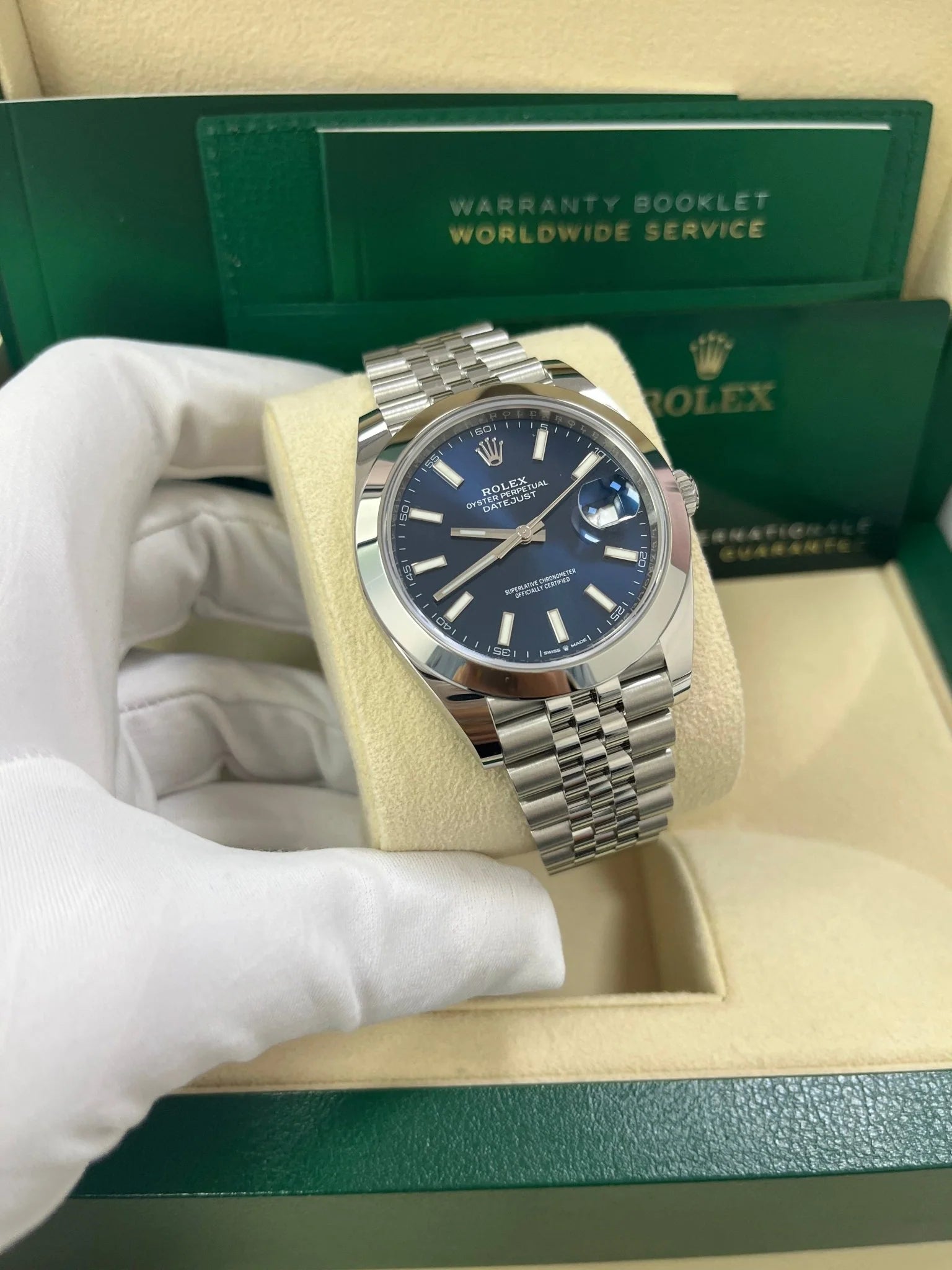 Rolex Datejust 126300 BLIO Blue Index Dial 41Mm Stainless Steel Oyster Bracelet Men’S Watch