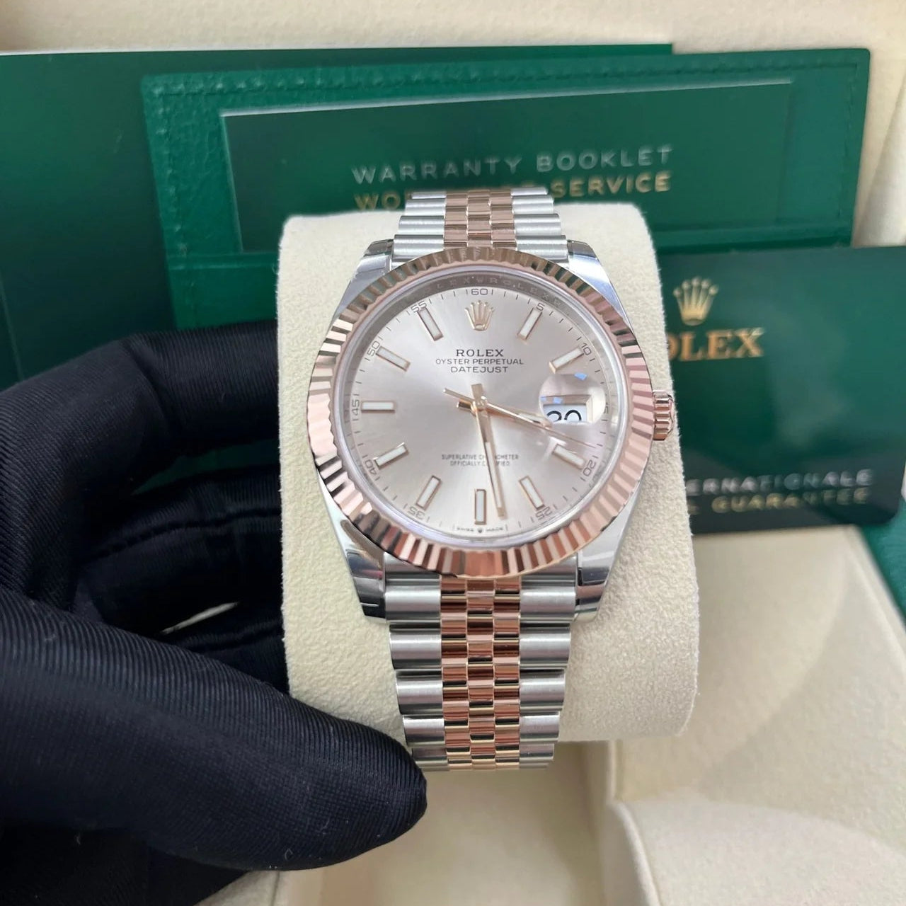 Rolex Datejust 126331 Suij Sundust Index Dial Fluted Bezel 41Mm 18Kt Rose Gold And Steel Jubilee