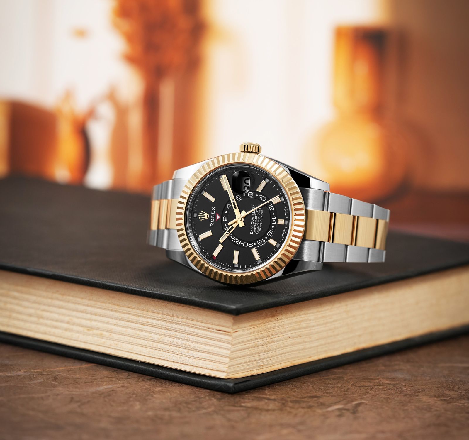 Rolex Sky Dweller 326933 Bk Black Index Dial 42Mm18Kt Yellow Gold And Steel Men’S Watch